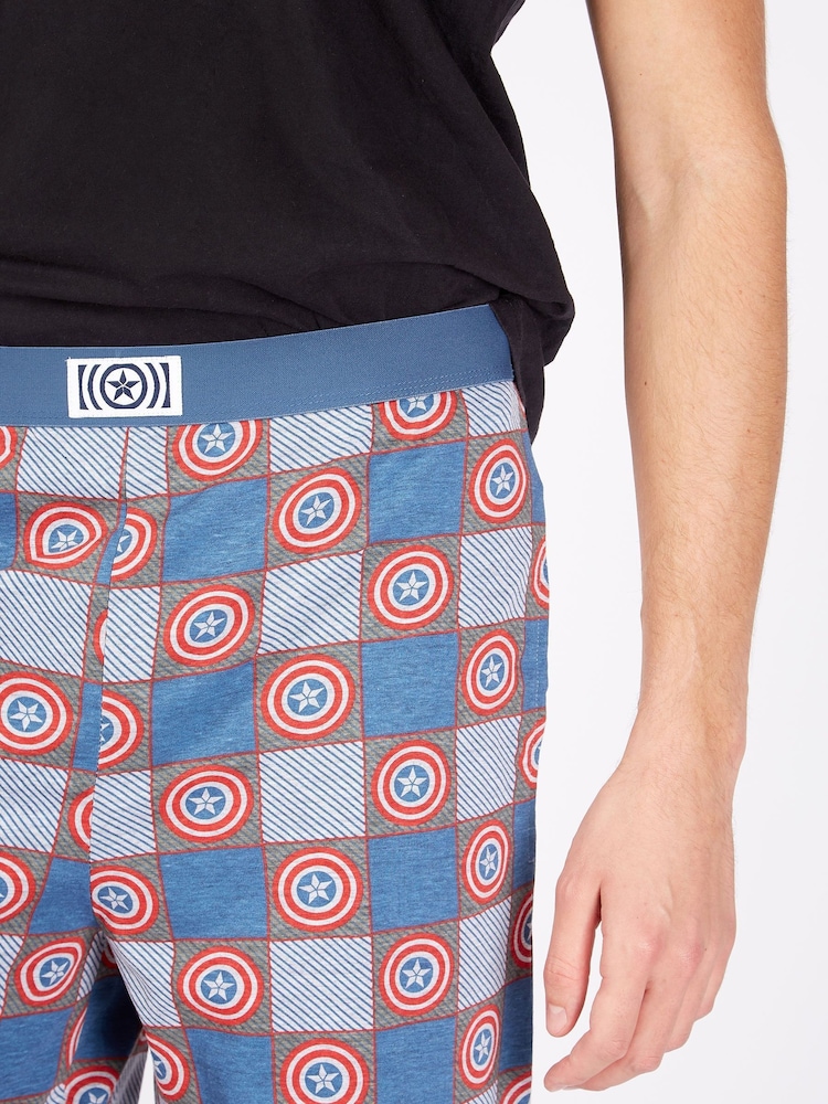 Character Grey Mens Captain America Lounge Joggers - Image 3 of 3