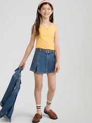 Levi's® Blue Pleated Skort with Belt - Image 3 of 5