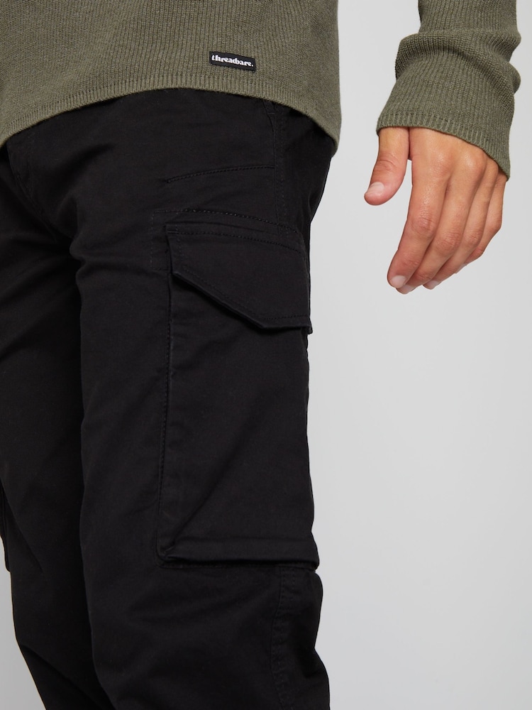 Threadbare Black Cargo Style Trousers - Image 4 of 4