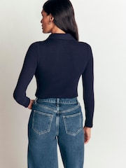 Boden Blue Jersey Velvet Ribbed Shirt - Image 3 of 5