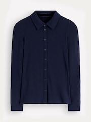 Boden Blue Jersey Velvet Ribbed Shirt - Image 5 of 5