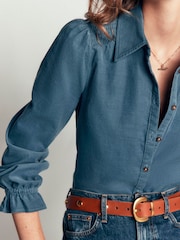 Boden Blue Violet Smock Shoulder Cord Top T2191 - Image 2 of 5