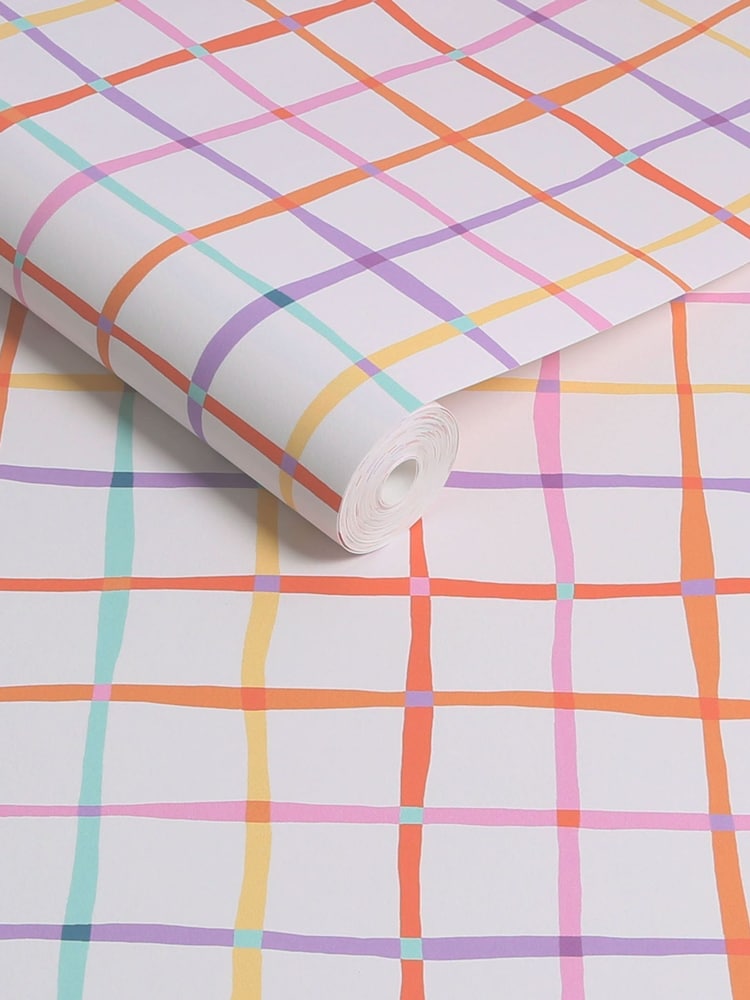 Multi Rainbow Check Wallpaper - Image 5 of 5 Multi Rainbow Check Wallpaper - Image 5 of 5