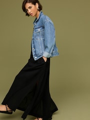 Mid Blue Oversized Denim Trucker 100% Cotton Jacket - Image 2 of 7