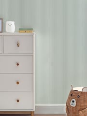 Sage Green Calm Stripe A4 Wallpaper Sample - Image 1 of 5