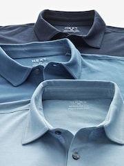 Blue Mix Regular Fit Short Sleeve Jersey Polo Shirts 3 Pack - Image 11 of 12