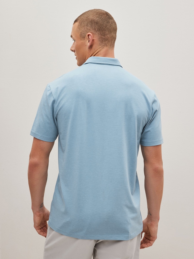 Blue Mix Regular Fit Short Sleeve Jersey Polo Shirts 3 Pack - Image 3 of 12