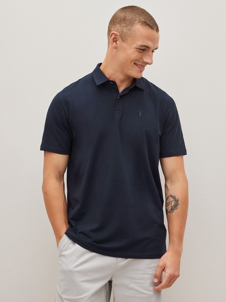 Blue Mix Regular Fit Short Sleeve Jersey Polo Shirts 3 Pack - Image 5 of 12