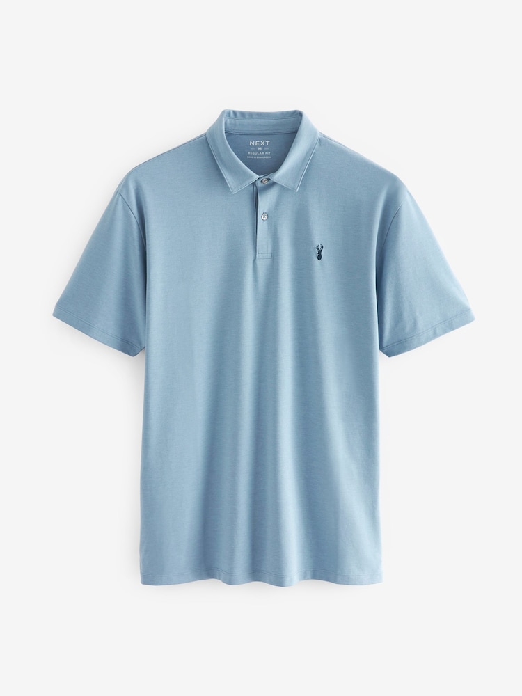 Blue Mix Regular Fit Short Sleeve Jersey Polo Shirts 3 Pack - Image 9 of 12
