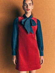 Boden Red Lou Cord Shift Dress - Image 1 of 6