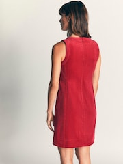 Boden Red Lou Cord Shift Dress - Image 3 of 6