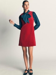 Boden Red Lou Cord Shift Dress - Image 4 of 6