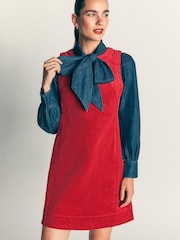 Boden Red Lou Cord Shift Dress - Image 5 of 6