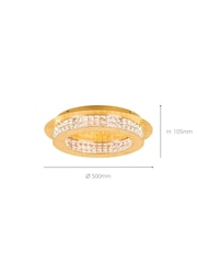Eglo Gold Principe LED Crystal 50cm Ceiling Light - Image 6 of 6