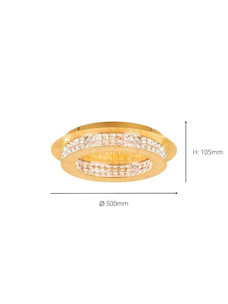 Eglo Gold Principe LED Crystal 50cm Ceiling Light - Image 6 of 6