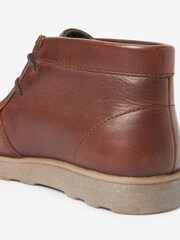Tan Brown Leather Lace-Up Boots - Image 4 of 4
