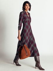 Boden Purple Cassie Checked Tea Dress - Image 4 of 5