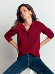Boden Red Marta Merino Wool Sailor Top K1307 - Image 1 of 8