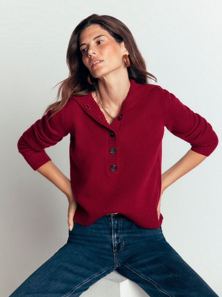 Boden Red Marta Merino Wool Sailor Top K1307 - Image 1 of 8