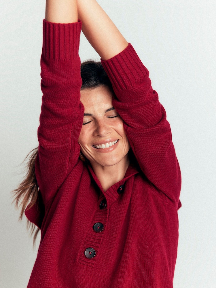 Boden Red Marta Merino Wool Sailor Top K1307 - Image 2 of 8