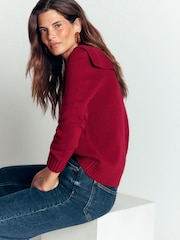 Boden Red Marta Merino Wool Sailor Top K1307 - Image 3 of 8