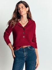 Boden Red Marta Merino Wool Sailor Top K1307 - Image 5 of 8