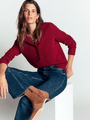 Boden Red Marta Merino Wool Sailor Top K1307 - Image 6 of 8