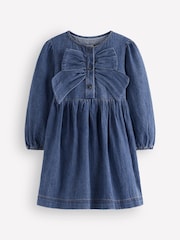 Boden Blue Noah Button-Through Bow Dress G5656 - Image 1 of 3