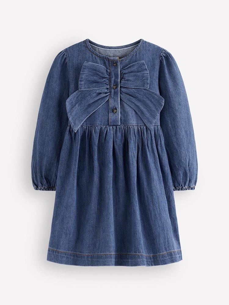 Boden Blue Noah Button-Through Bow Dress G5656 - Image 1 of 3 Boden Blue Noah Button-Through Bow Dress G5656 - Image 1 of 3