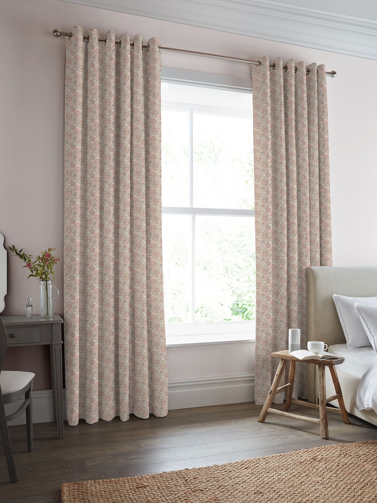 Laura Ashley Coral Pink Painswick Paisley Made to Measure Curtains - Image 1 of 9