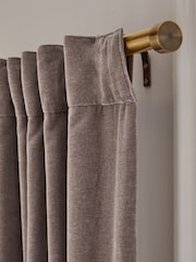 Mink Natural Sumptuous Velvet Hidden Tab Top Lined Curtains - Image 1 of 5