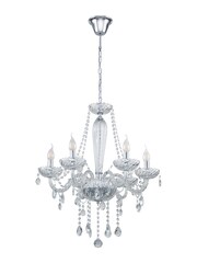 Eglo Chrome Basilano 1 Chandelier Clear Glass 72cm Pendant Ceiling Light - Image 4 of 5