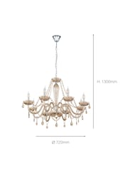 Eglo Chrome Basilano 1 Chandelier Clear Glass 72cm Pendant Ceiling Light - Image 5 of 5
