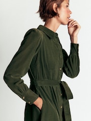 Boden Green Maeve Cord Midi Shirt Dress - Image 2 of 5