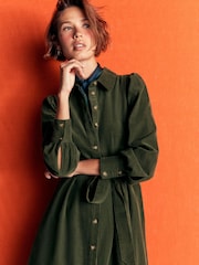 Boden Green Maeve Cord Midi Shirt Dress - Image 4 of 5