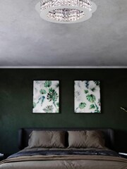 Eglo Chrome Principe LED Glass Crystals 50cm Ceiling Light - Image 4 of 6