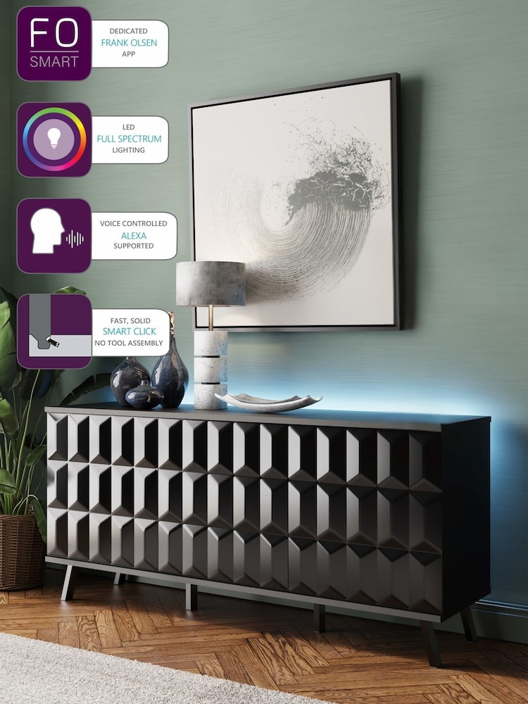 Frank Olsen Black Elevate Smart LED Sideboard - Image 7 of 7