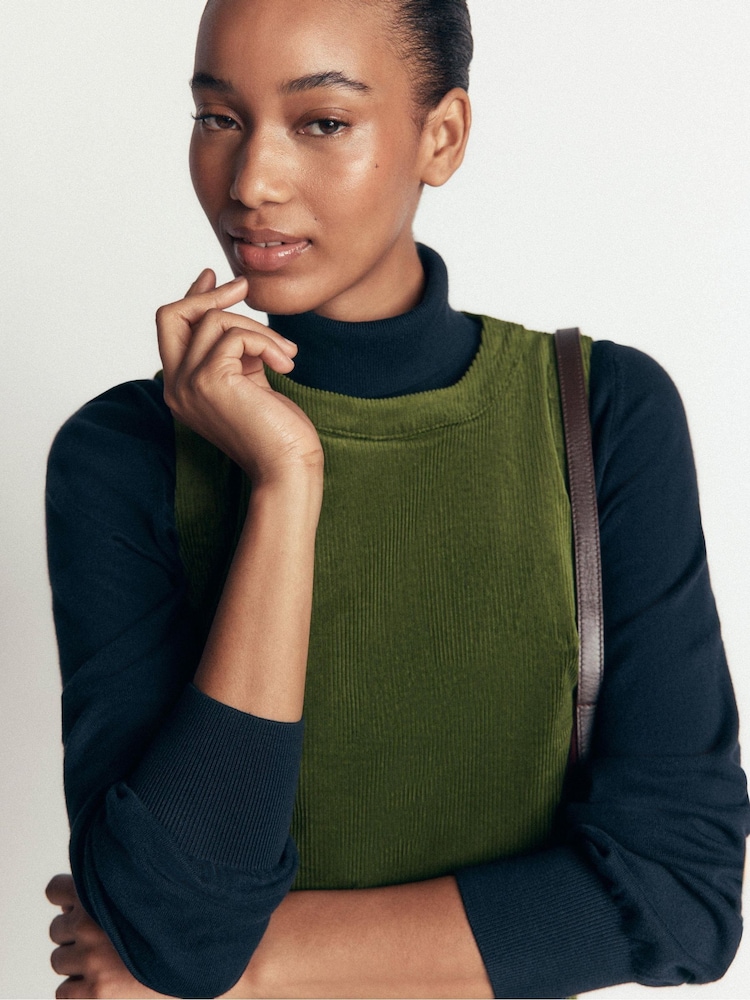Boden Green Lou Cord Shift Dress - Image 2 of 6 Boden Green Lou Cord Shift Dress - Image 2 of 6