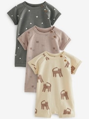 Monochrome Cheetah Baby Rompers 3 Pack (0mths-3yrs) - Image 1 of 4