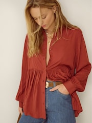 Monsoon Orange Sandy Relaxed Blouse - Image 4 of 5