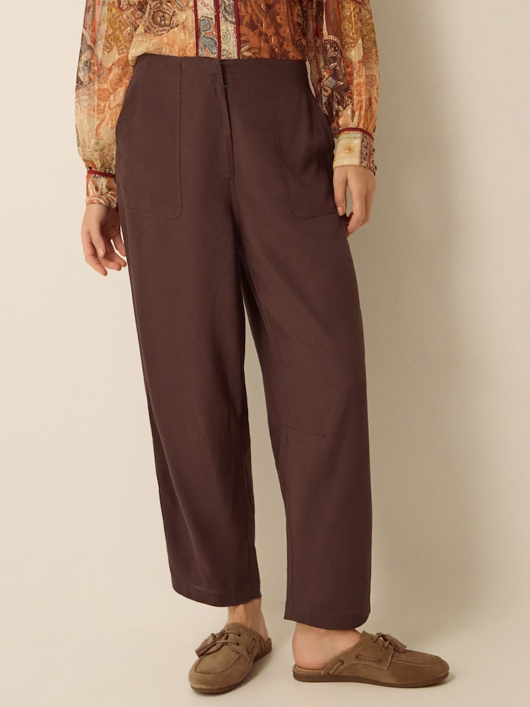Monsoon Joanie Linen Blend Barrel Trousers - صورة 2 من 4 Monsoon Joanie Linen Blend Barrel Trousers - صورة 2 من 4