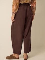 Monsoon Joanie Linen Blend Barrel Trousers - صورة 3 من 4