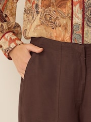 Monsoon Joanie Linen Blend Barrel Trousers - صورة 4 من 4