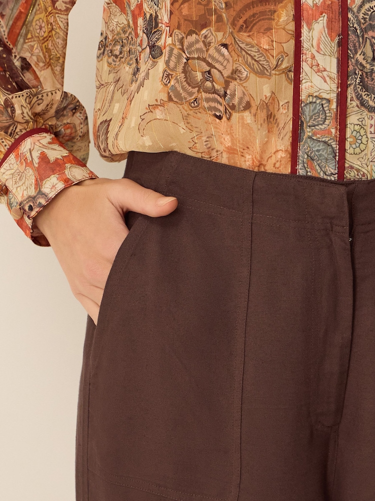 Monsoon Joanie Linen Blend Barrel Trousers - صورة 4 من 4 Monsoon Joanie Linen Blend Barrel Trousers - صورة 4 من 4