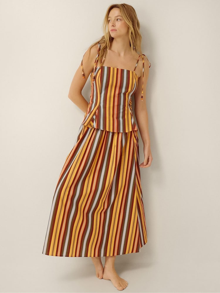 Monsoon Yellow Sydney Stripe Midi Skirt - Image 2 of 4