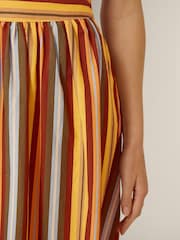 Monsoon Yellow Sydney Stripe Midi Skirt - Image 3 of 4