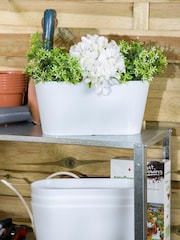 Wham Set of 4 White Garden Studio 30cm Oval Plastic Troughs - Image 1 of 4