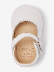 White Leather Occasion Mary Jane Baby Shoes (0-18mths) - Image 2 of 4