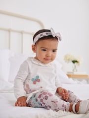 White Leather Occasion Mary Jane Baby Shoes (0-18mths) - Image 4 of 4