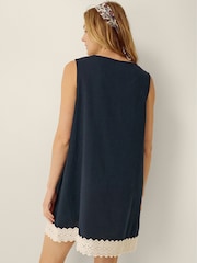 Monsoon Blue Anais Eyelet Lace Mini Dress - Image 3 of 4